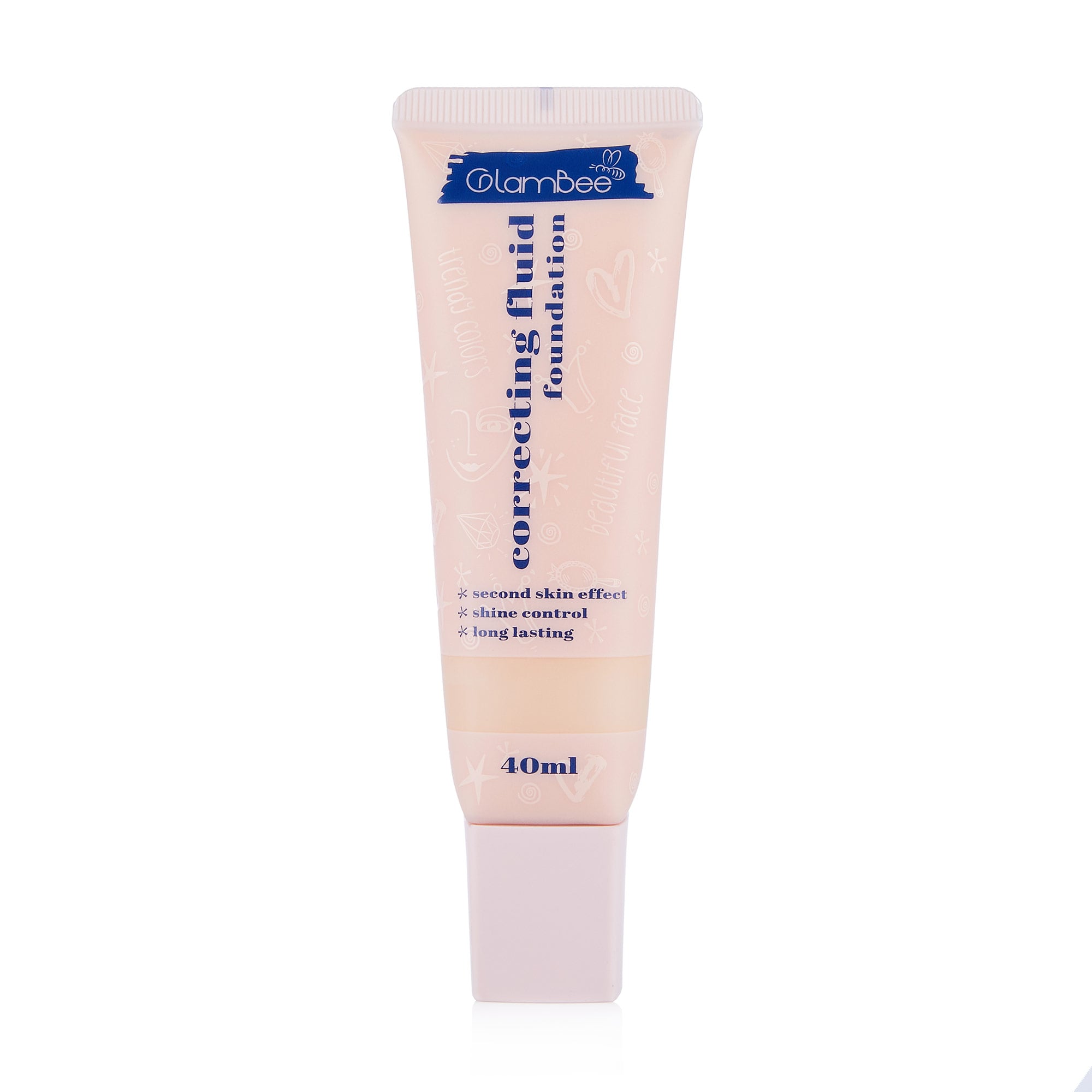Коригувальний тональний крем для обличчя GlamBee Fluid 02, 40 мл